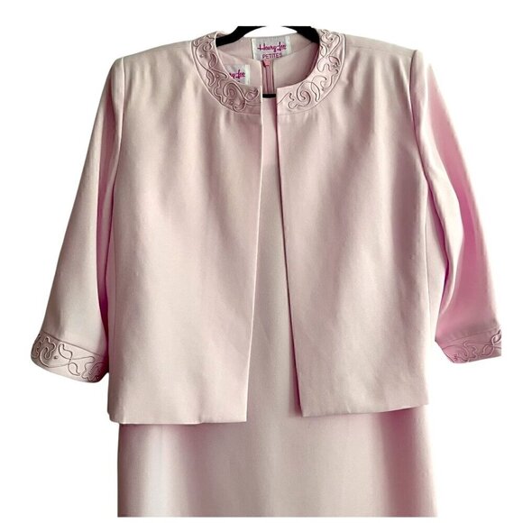 Harry Lee Light Pink Embellished Cocktail Mother of Bride Dress Jacket Size 12P - Picture 6 of 15